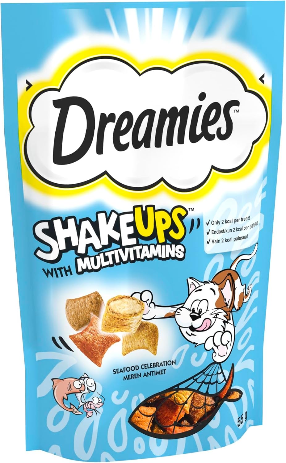 71X+KQP-cML._AC_SL1500_ DREAMIES Shakeups Cat Treats – Seafood Celebrations – 8 x 55g Bags – Crunchy Cat Snacks
