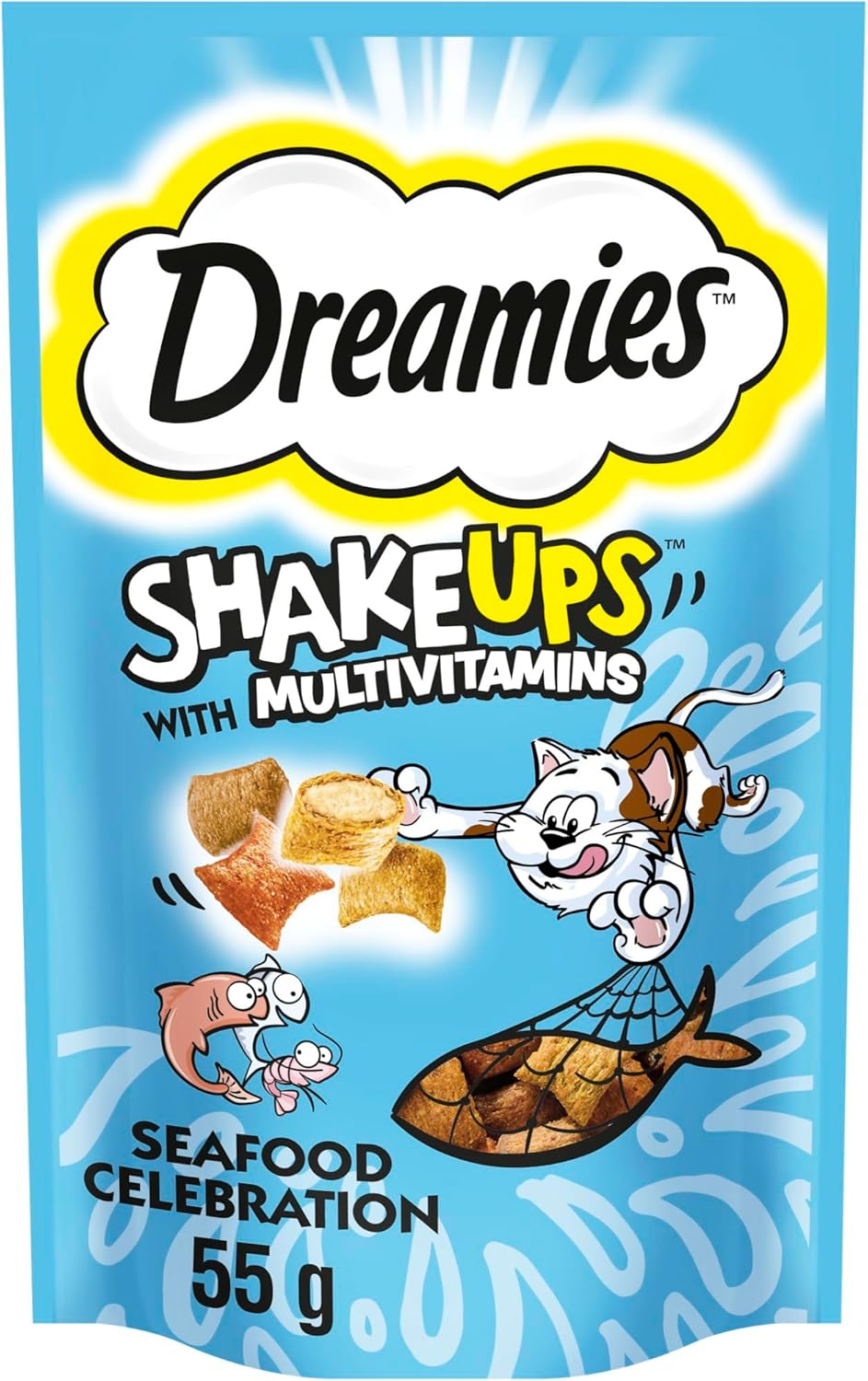 71n2nDV20aL._AC_SL1500_ DREAMIES Shakeups Cat Treats – Seafood Celebrations – 8 x 55g Bags – Crunchy Cat Snacks - Image 2