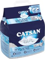 Catsan Hygiene Non-Clumping Cat Litter 10L – 100% Natural, White Mineral Granules