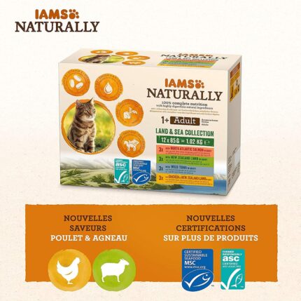IAMS Wet Cat Food with meat and fish flavour for adult cats