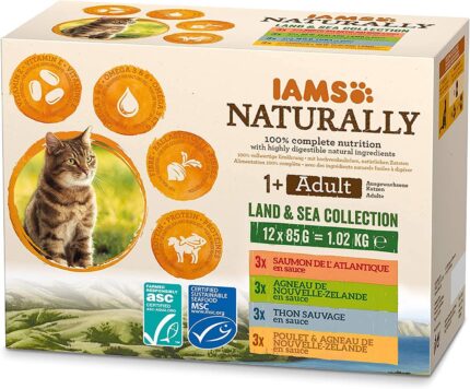 IAMS Wet Cat Food with meat and fish flavour for adult cats