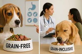 Dog eating sensitive stomach food from bowl