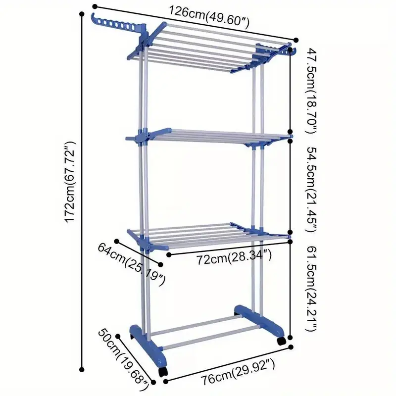 1719315483321-16923374f03d4cf797dac13ec4c50cb4-goods 4 Tier Foldable Clothes Airer Rack with Shoe Rail – Indoor & Outdoor Laundry Dryer and Space-Saving Drying Rack for Clothes, Towels & Shoes