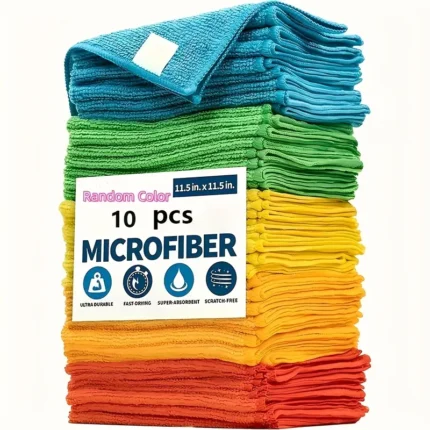 Microfiber Cleaning Cloth Pack – durable, absorbent, reusable multipurpose towels for home, kitchen, bathroom, furniture, and car cleaning