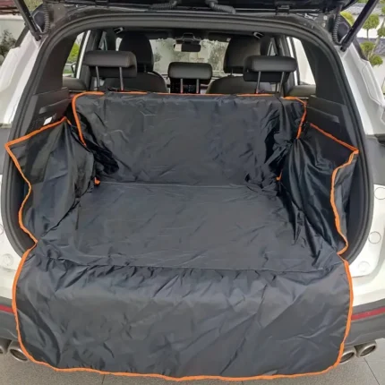 Durable polyester auto trunk mat for pets in car boot