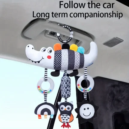 Baby Toy Black and White Wind Chime Hanging Ornament for Newborns – Christmas Gift & Birth Present, Suitable for Stroller, Car Seat, and Bedtime Use
