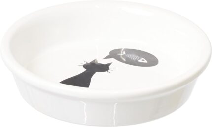 Trixie Ceramic Cat Bowl 0.25 L White – durable non-slip feeding bowl for cats and small pets