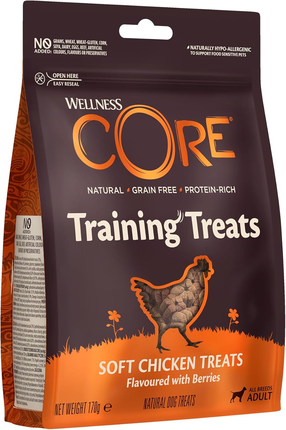 719-lsr0+yL._AC_SL1500_ (1) Wellness CORE dog training treats chicken and berries soft grain-free snacks 170g pack