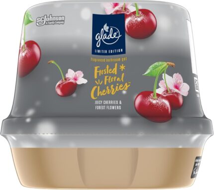 Glade Bathroom Gel Air Freshener Frosted Floral Cherries 180g Odour Eliminator