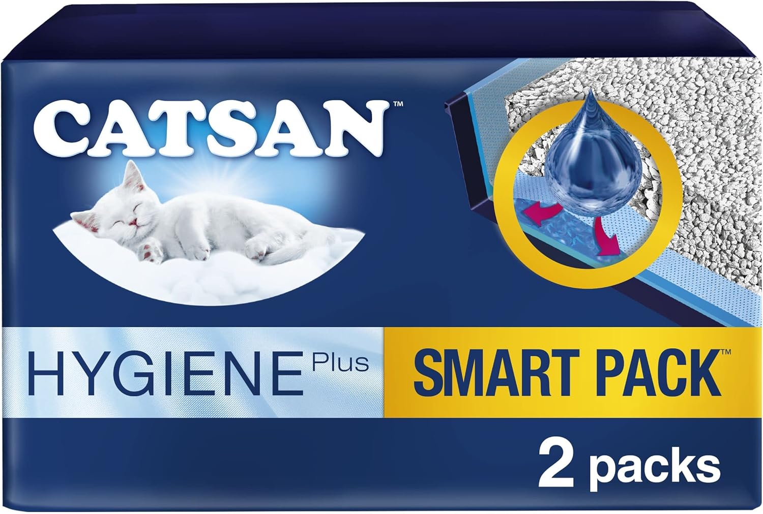 811zpuLxetL._AC_SL1500_ CATSAN Hygiene Plus Non-Clumping Cat Litter 6 x 4L Smart Pack with Tray Liners